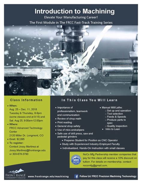 certificate courses for cnc machining in denver colorado|Advanced Manufacturing Center .